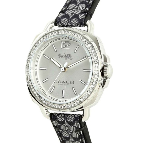 Coach Women's Tatum Fabric and Leather Strap Watch - Picture 2 of 6